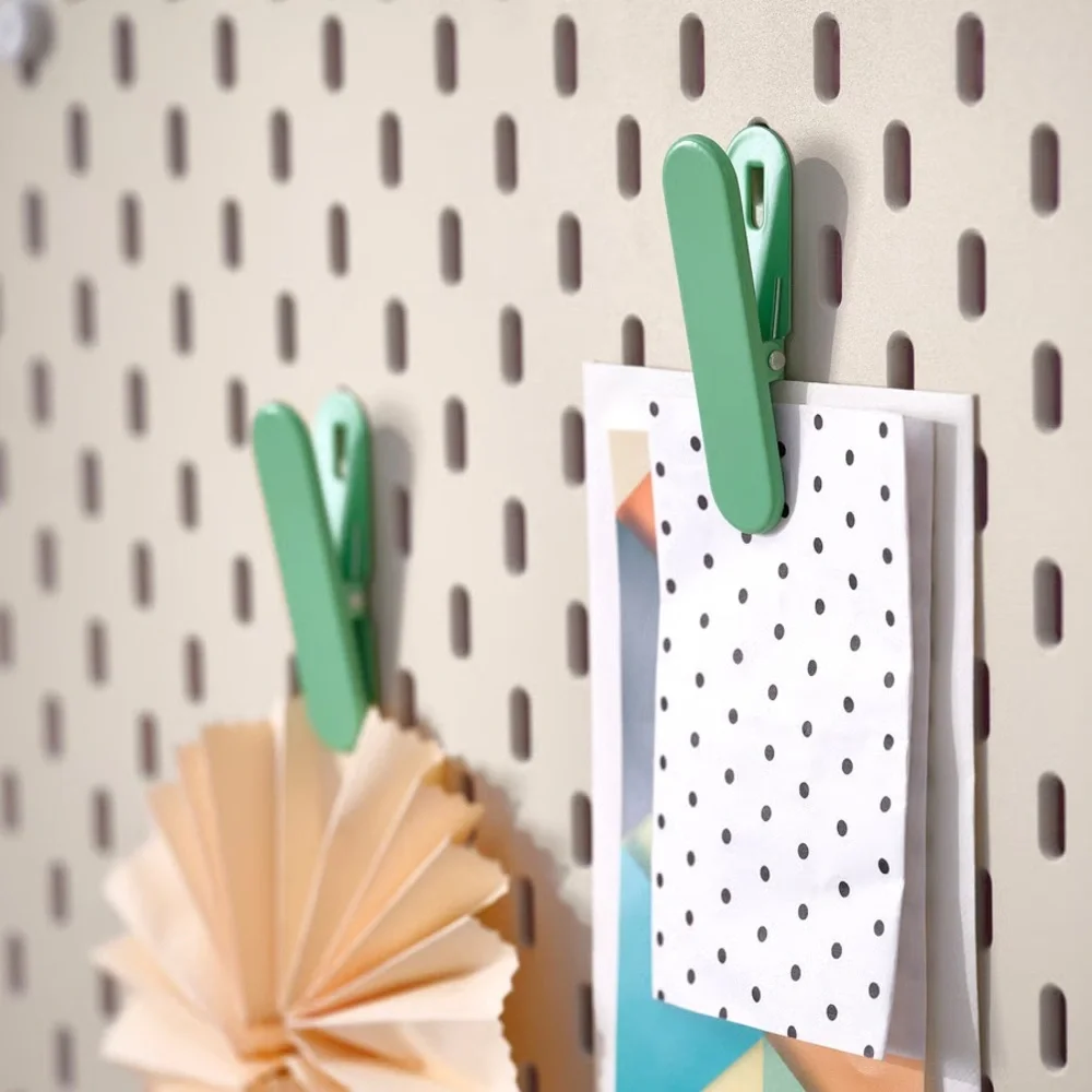 IKEA SKÅDIS accessories to the pegboard , Clips , Yellow/green 2pack